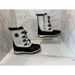 Totes Kids Snow Boots Girls Makenzie Black & White Size 6,Winter Boots,Pre-owned